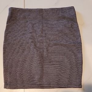 LOFT Gray Ribbed Mini Pencil Skirt